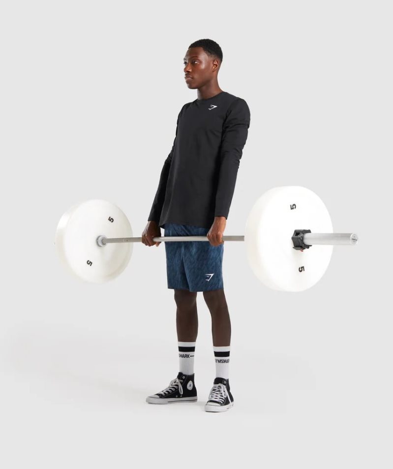 Gymshark Critical Long Sleeve Férfi Póló Fekete | HU-H-567