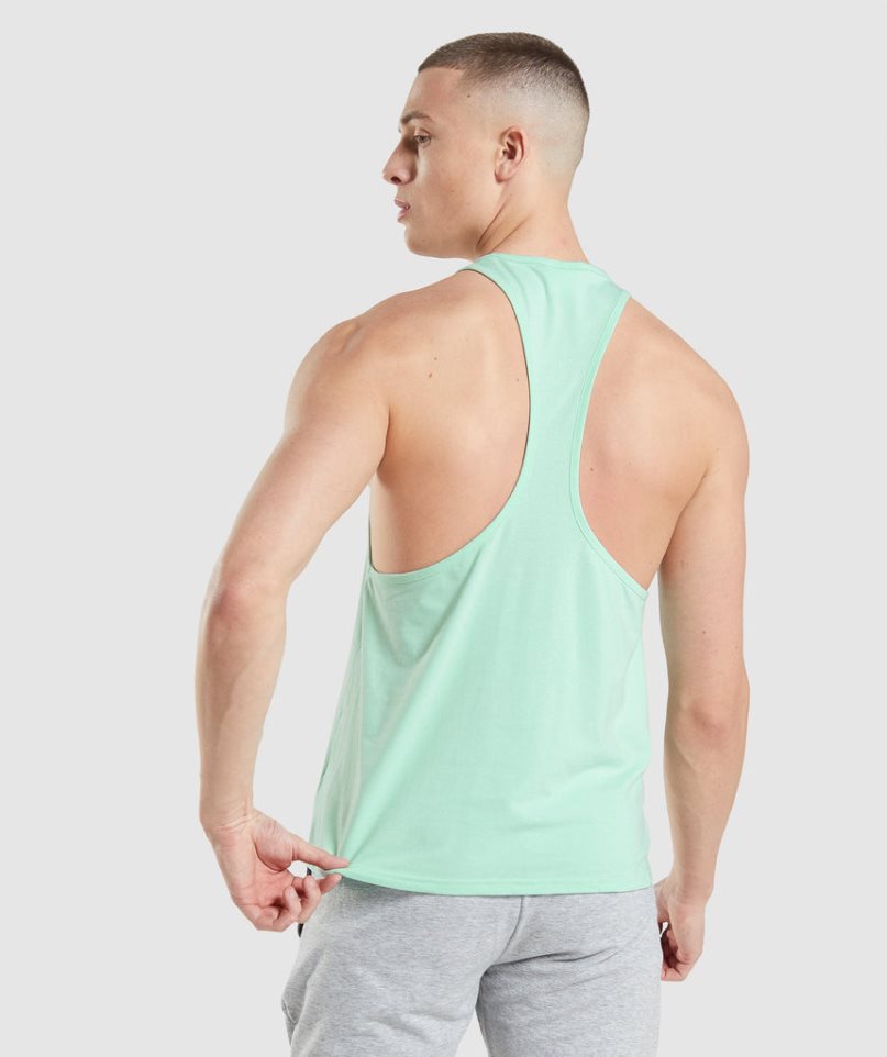 Gymshark Critical Stringer Férfi Ujjatlan Póló Menta | HU-G-691