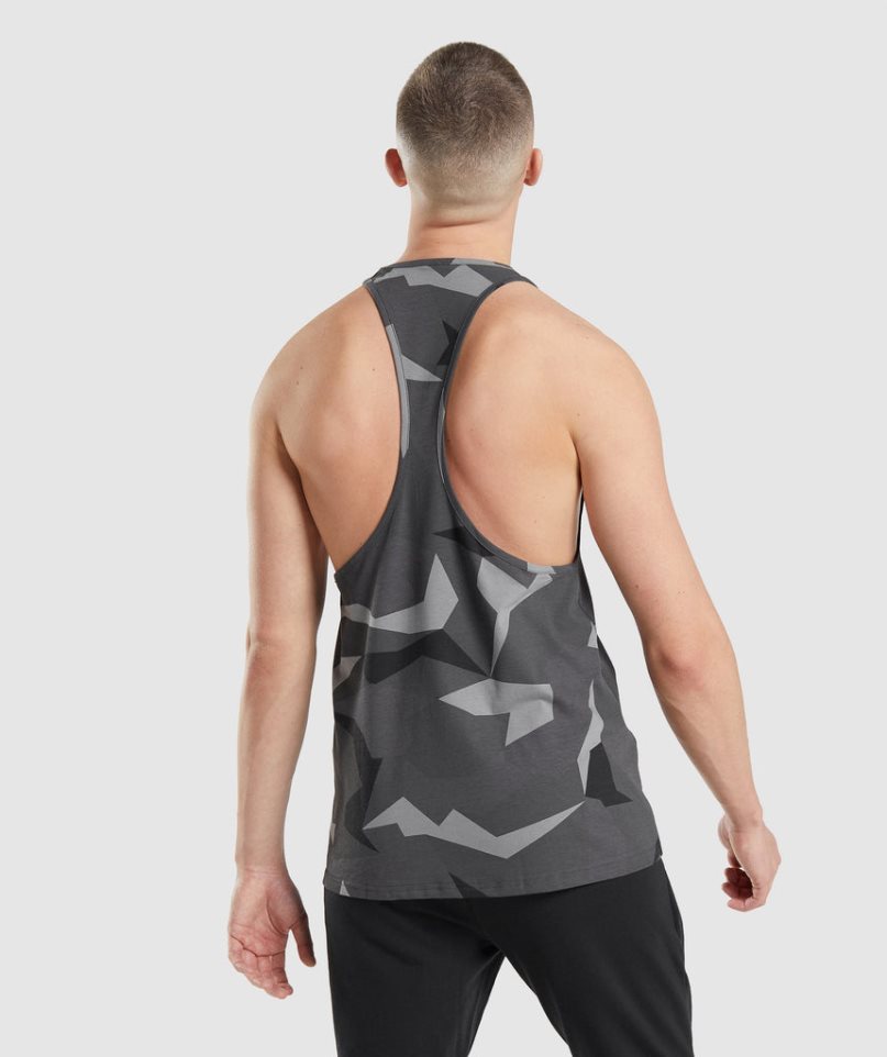 Gymshark Critical Stringer Férfi Ujjatlan Póló Camo | HU-P-260