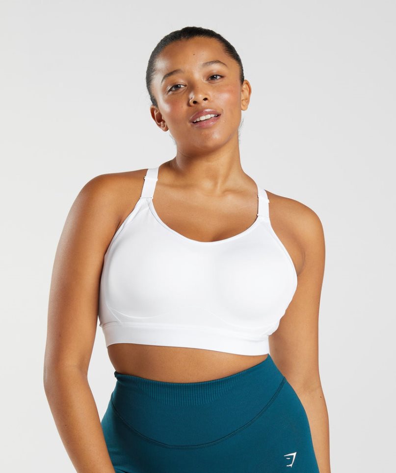 Gymshark Cut Out Back High Support Női Sportmelltartó Fehér | HU-Z-875