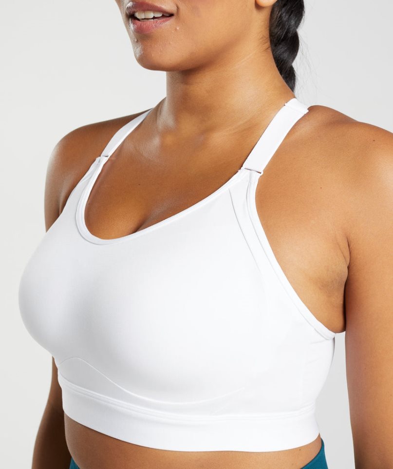 Gymshark Cut Out Back High Support Női Sportmelltartó Fehér | HU-Z-875
