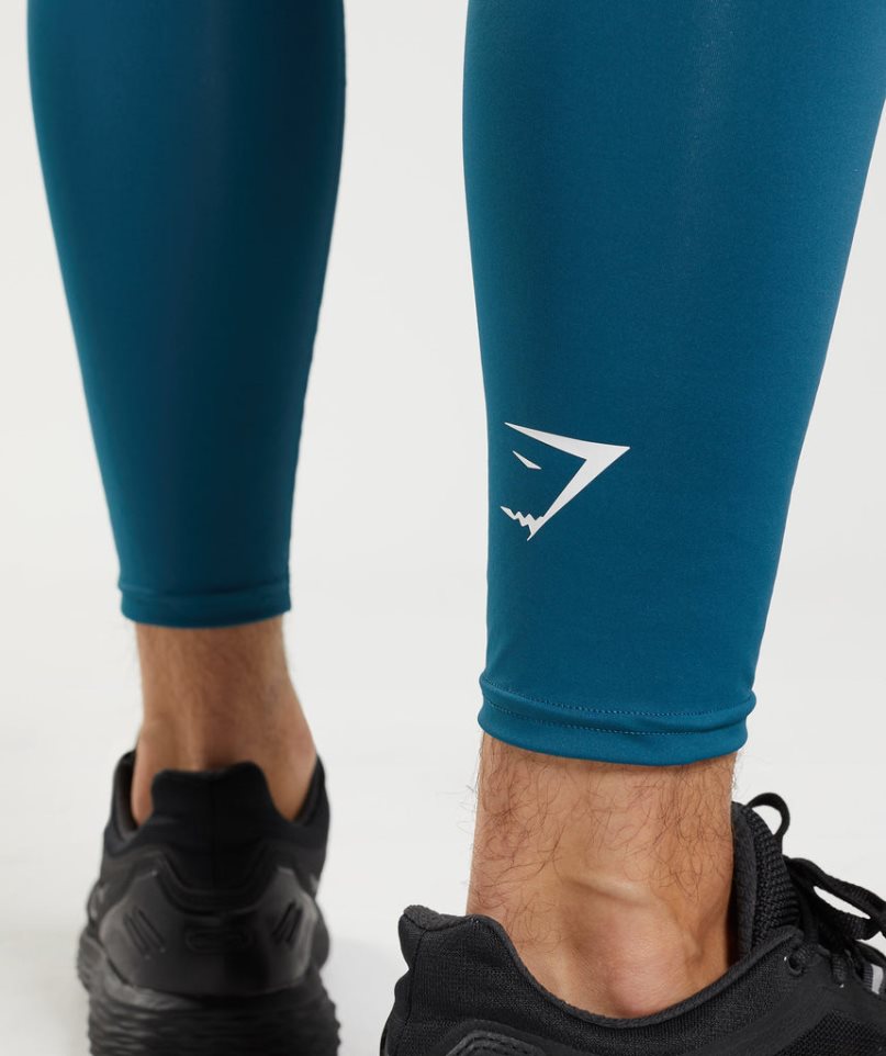Gymshark Element Baselayer Férfi Leggings Kék | HU-I-497