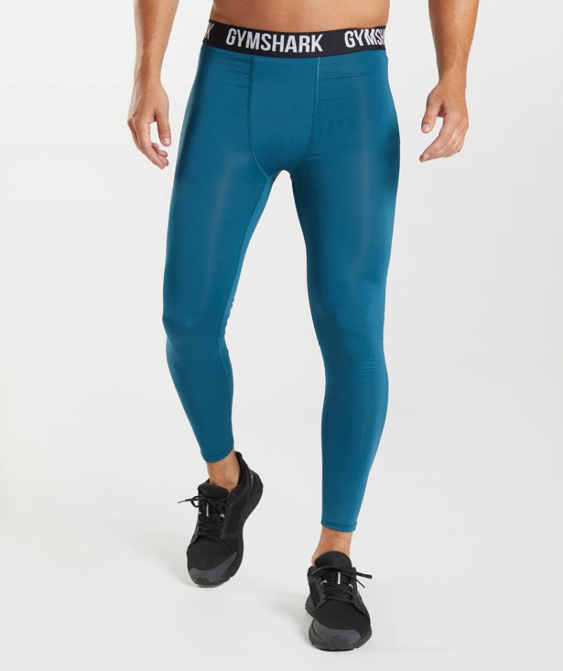 Gymshark Element Baselayer Férfi Leggings Kék | HU-I-497