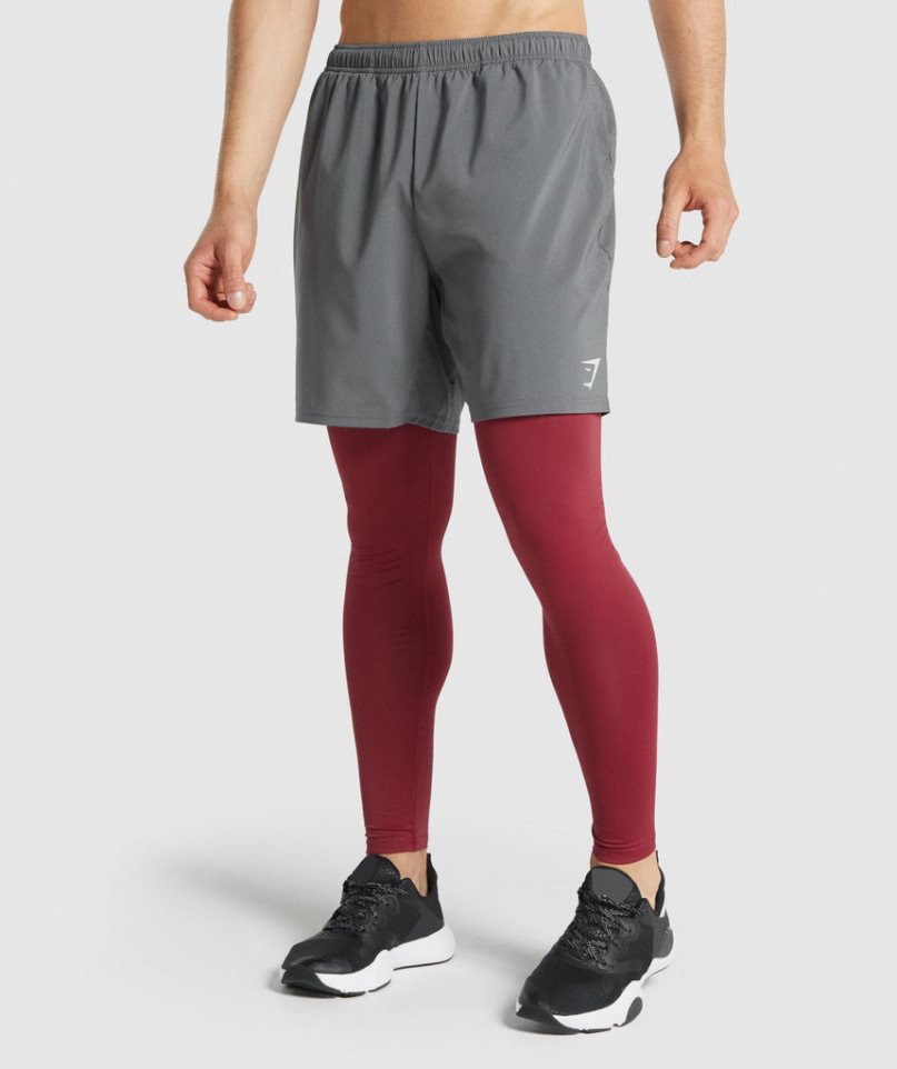Gymshark Element Baselayer Férfi Leggings Bordó | HU-K-760