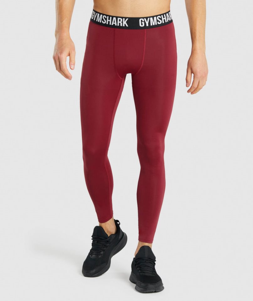 Gymshark Element Baselayer Férfi Leggings Bordó | HU-K-760