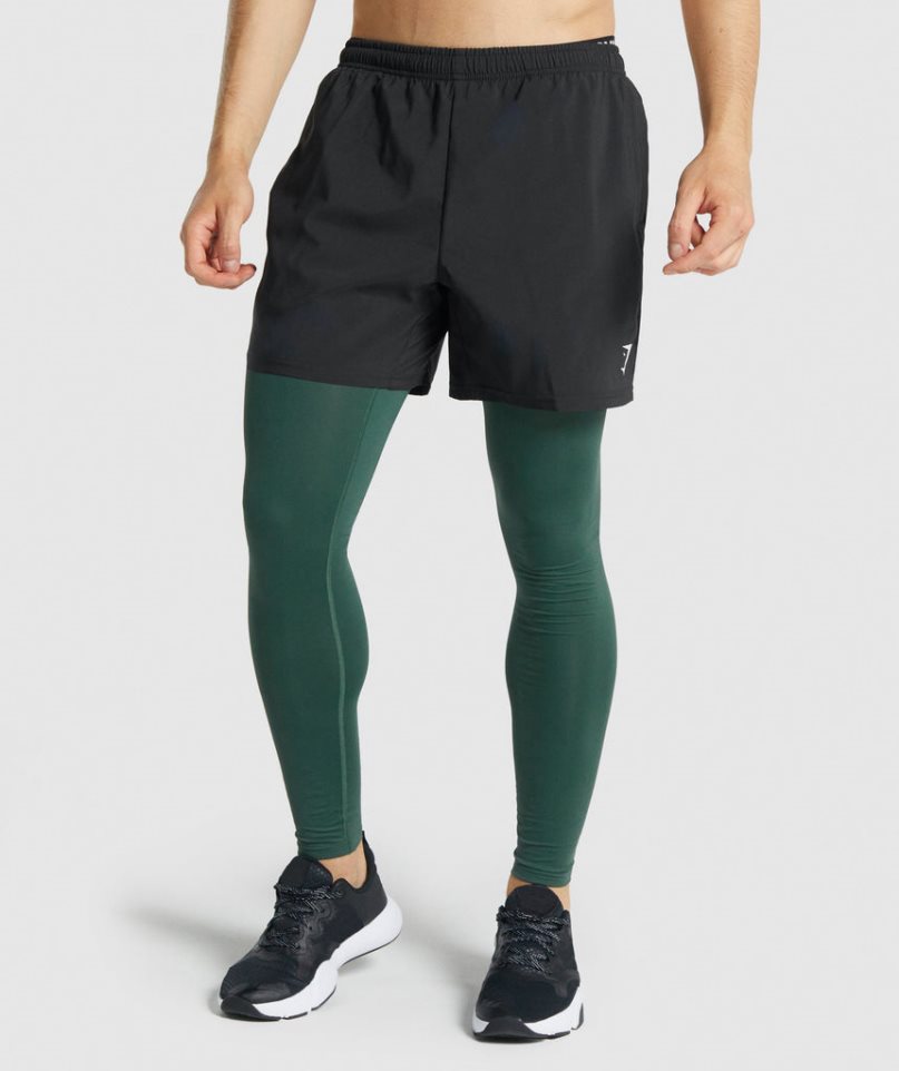 Gymshark Element Baselayer Férfi Leggings Sötétzöld | HU-O-741
