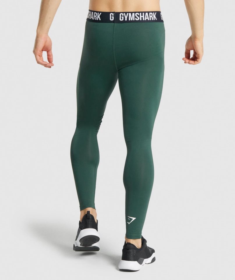 Gymshark Element Baselayer Férfi Leggings Sötétzöld | HU-O-741