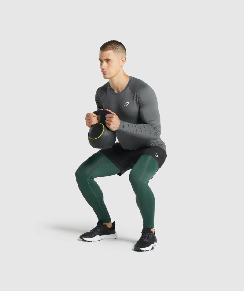 Gymshark Element Baselayer Férfi Leggings Sötétzöld | HU-O-741