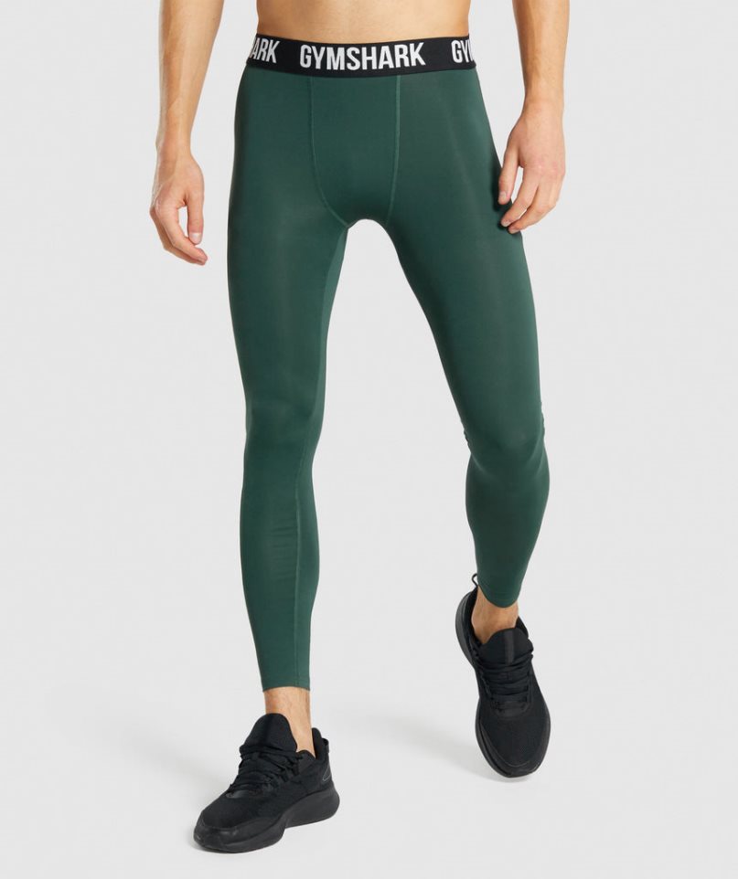 Gymshark Element Baselayer Férfi Leggings Sötétzöld | HU-O-741