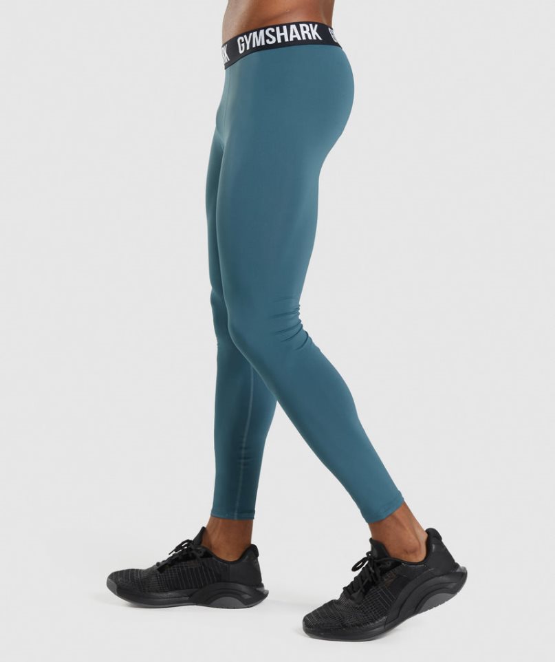 Gymshark Element Baselayer Férfi Leggings Türkiz | HU-P-197