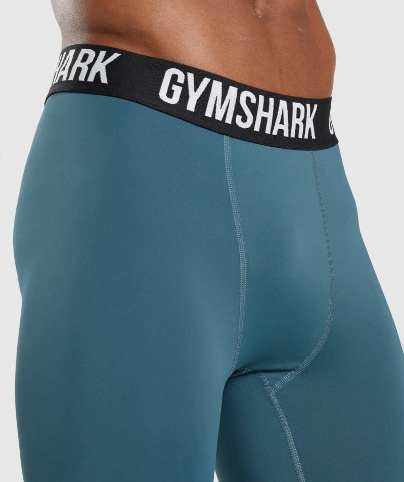 Gymshark Element Baselayer Férfi Leggings Türkiz | HU-P-197