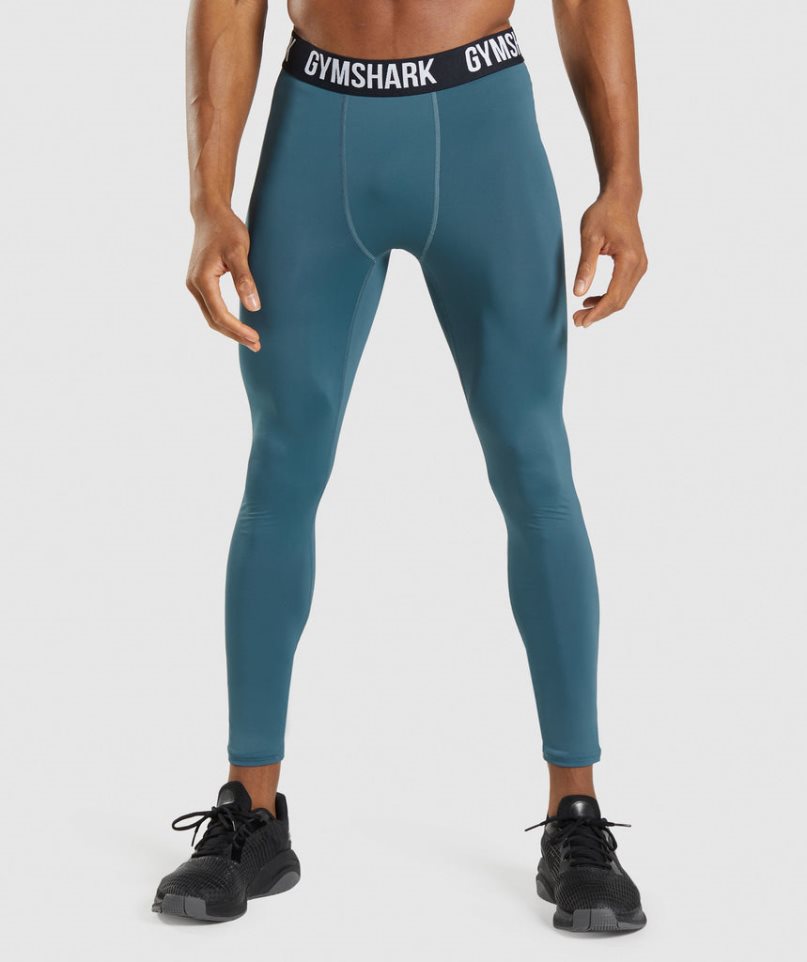 Gymshark Element Baselayer Férfi Leggings Türkiz | HU-P-197