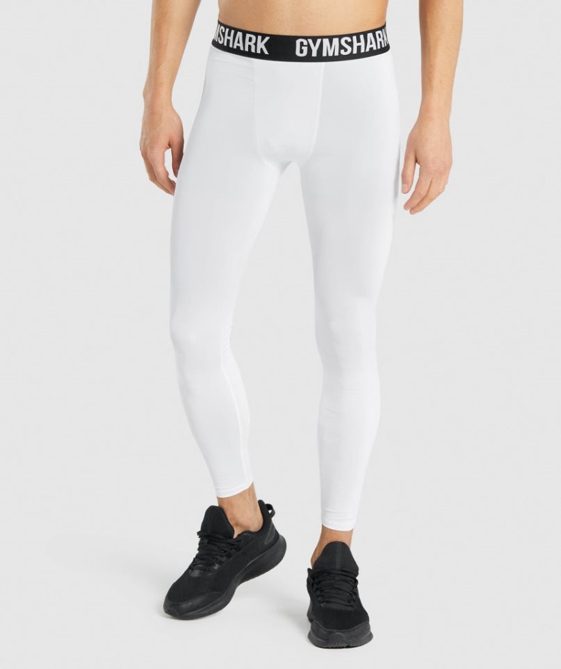 Gymshark Element Baselayer Férfi Leggings Fehér | HU-Q-687