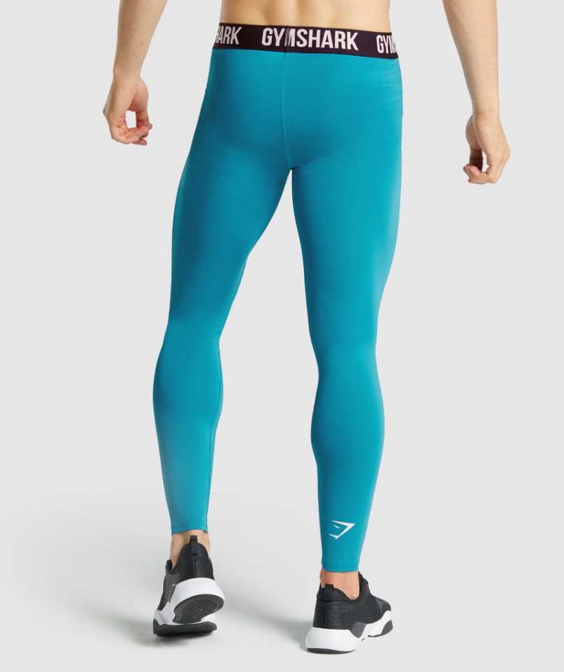Gymshark Element Baselayer Férfi Leggings Türkiz | HU-R-942