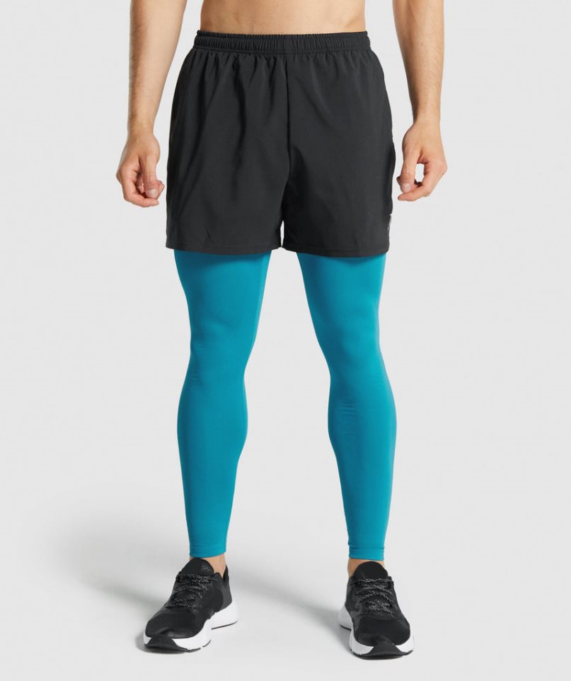 Gymshark Element Baselayer Férfi Leggings Türkiz | HU-R-942
