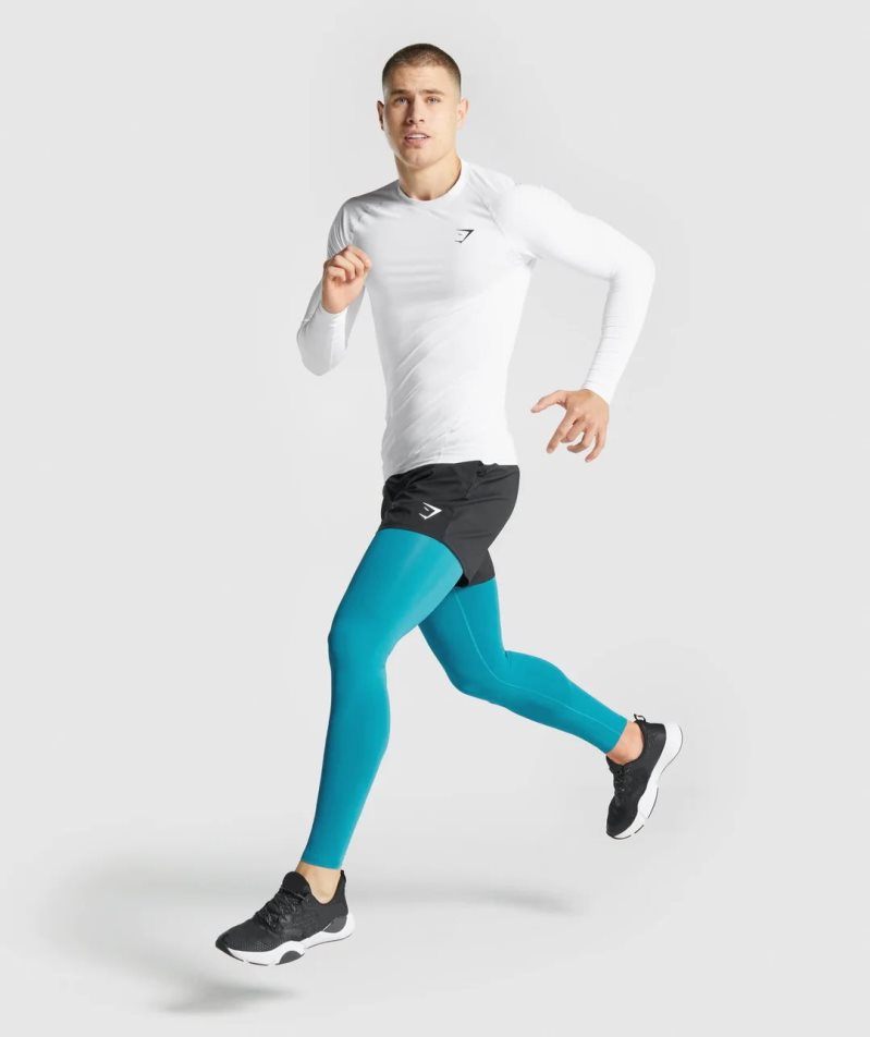 Gymshark Element Baselayer Férfi Leggings Türkiz | HU-R-942