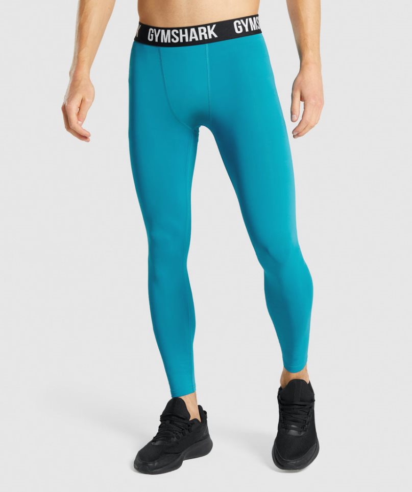 Gymshark Element Baselayer Férfi Leggings Türkiz | HU-R-942