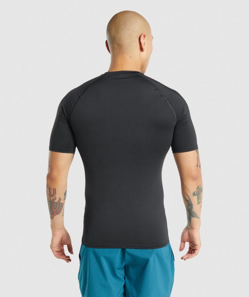 Gymshark Element Baselayer Férfi Póló Fekete | HU-A-421
