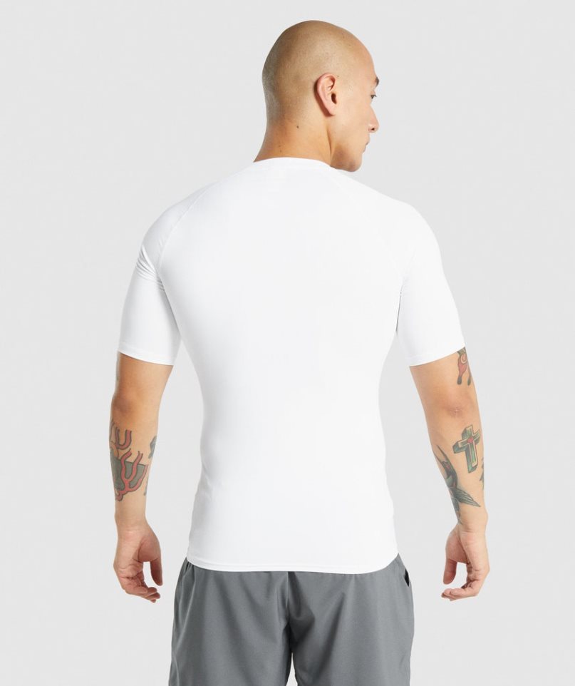 Gymshark Element Baselayer Férfi Póló Fehér | HU-R-394