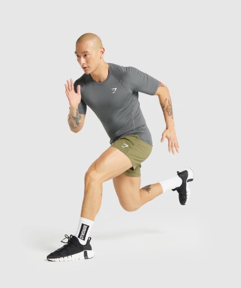 Gymshark Element Baselayer Férfi Póló Szürke | HU-F-926