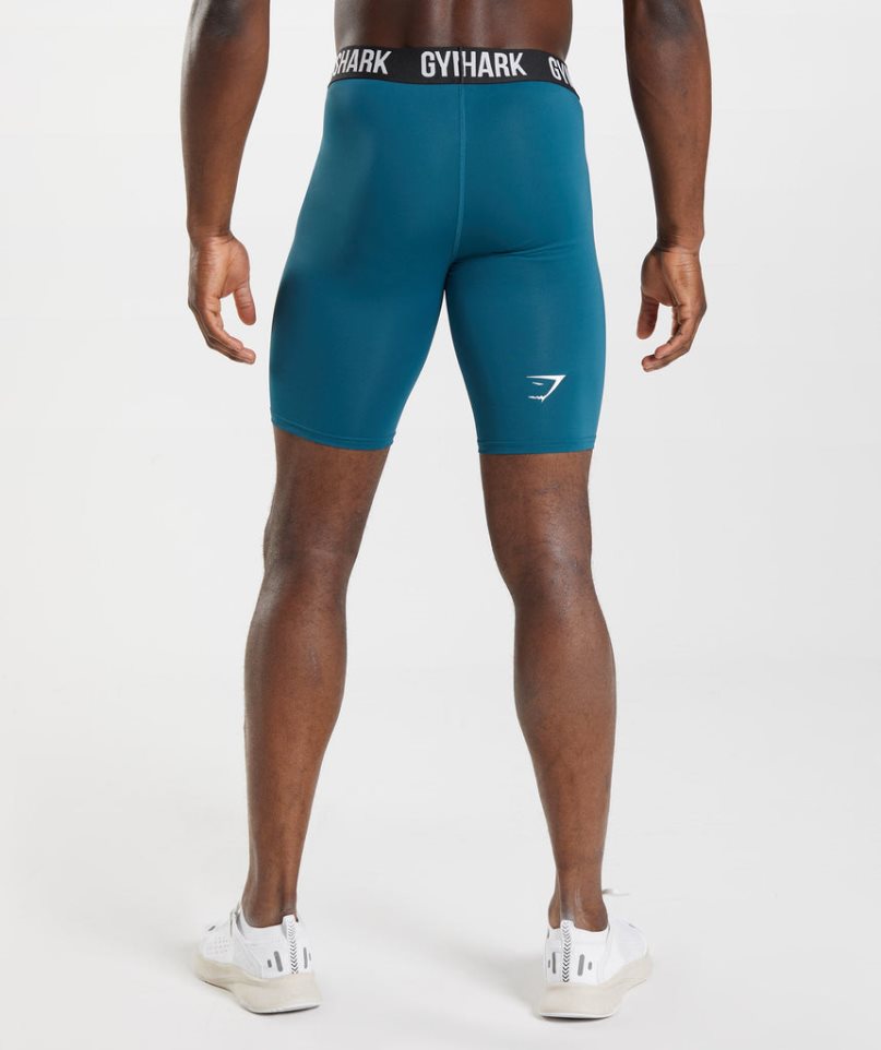 Gymshark Element Baselayer Férfi Rövidnadrág Kék | HU-A-018