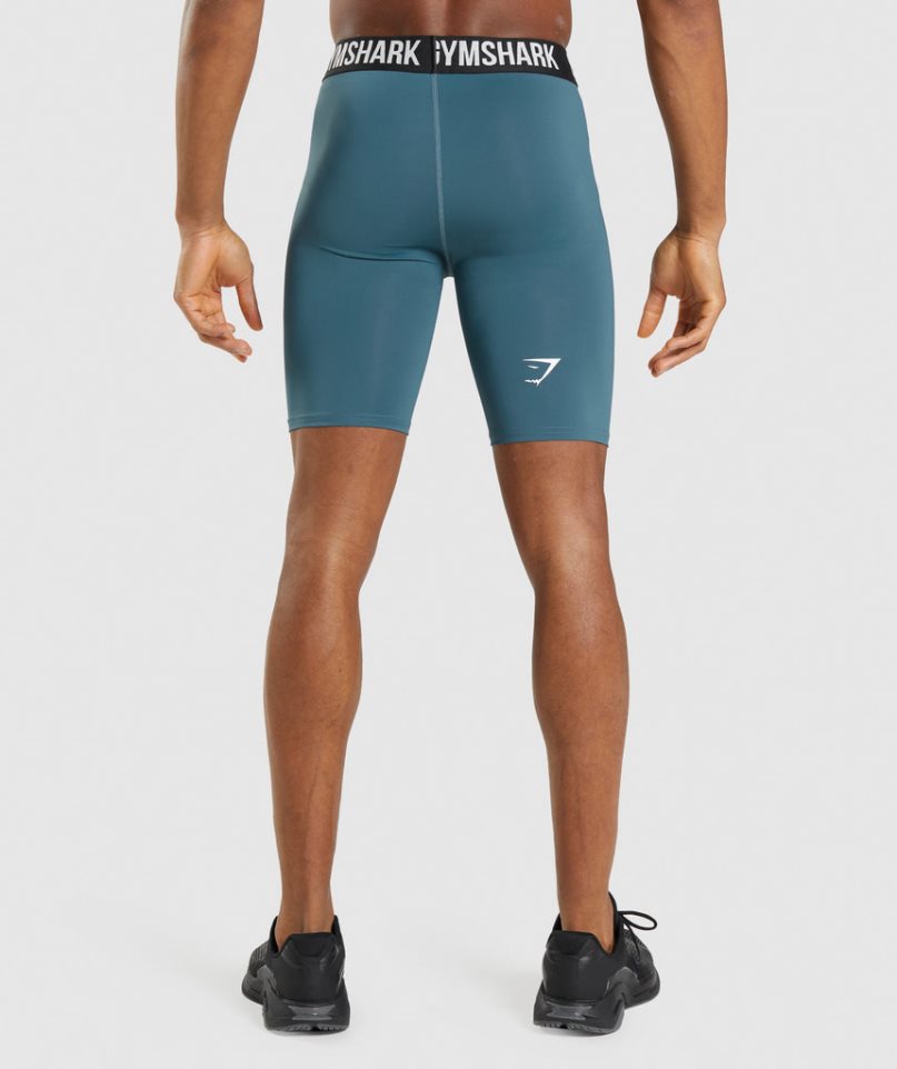 Gymshark Element Baselayer Férfi Rövidnadrág Türkiz | HU-A-758