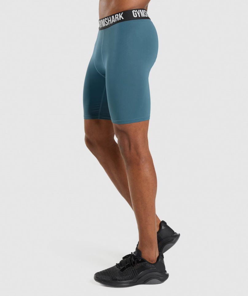 Gymshark Element Baselayer Férfi Rövidnadrág Türkiz | HU-A-758