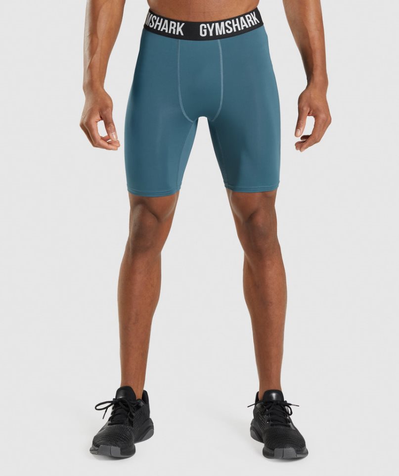 Gymshark Element Baselayer Férfi Rövidnadrág Türkiz | HU-A-758