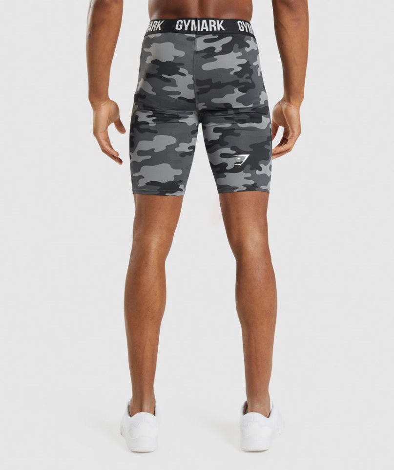 Gymshark Element Baselayer Férfi Rövidnadrág Camo | HU-E-583