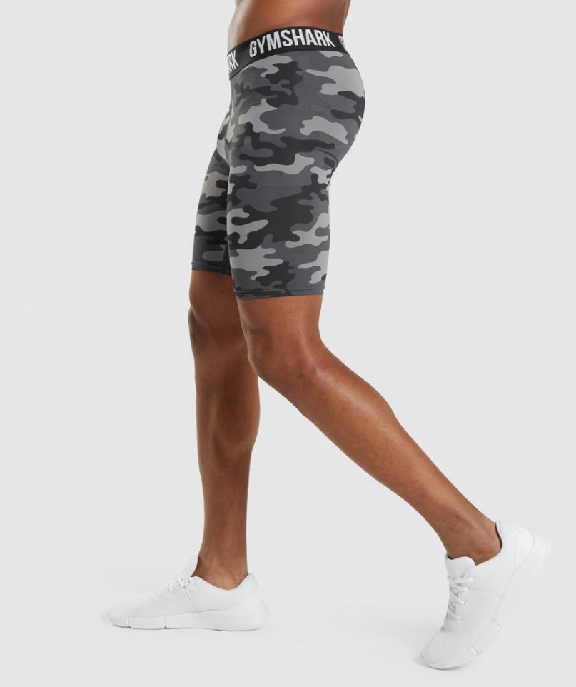 Gymshark Element Baselayer Férfi Rövidnadrág Camo | HU-E-583