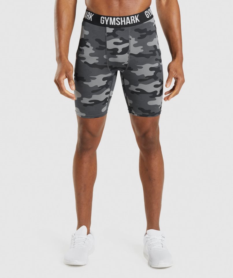 Gymshark Element Baselayer Férfi Rövidnadrág Camo | HU-E-583