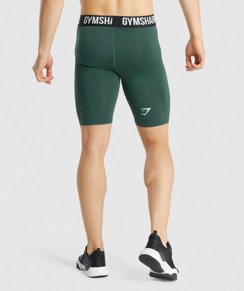Gymshark Element Baselayer Férfi Rövidnadrág Sötétzöld | HU-N-856