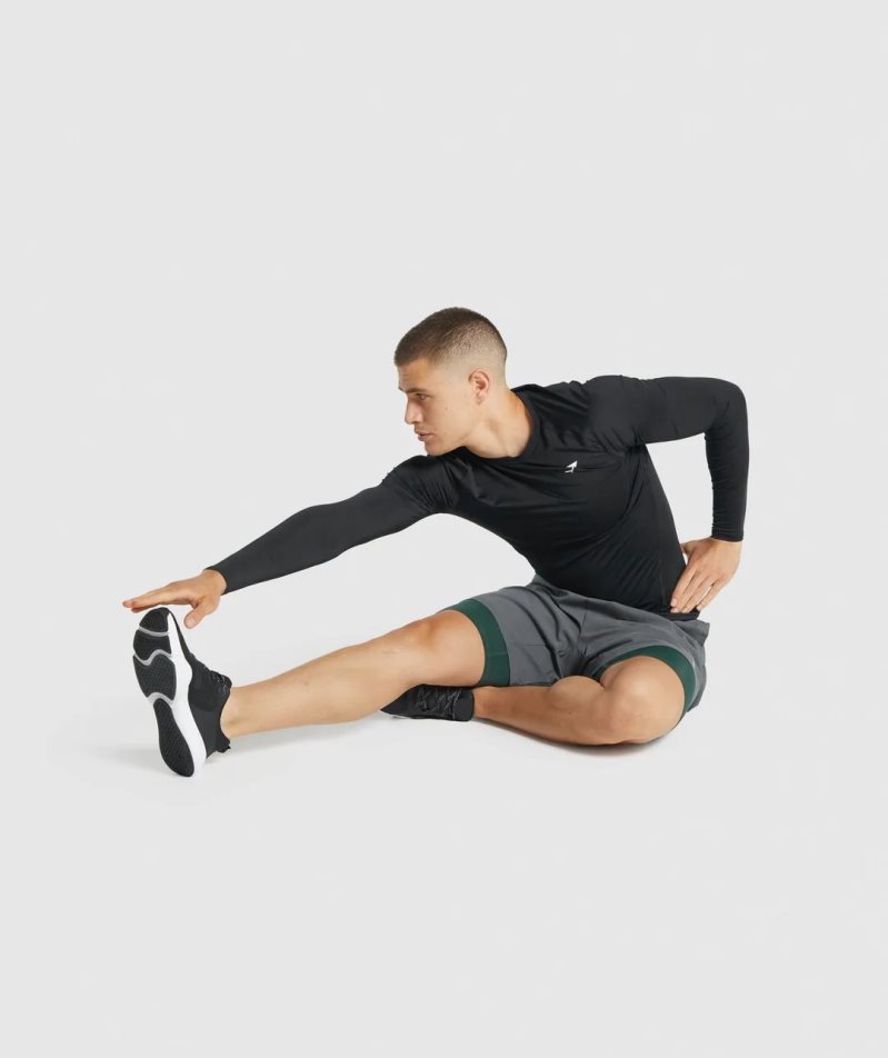 Gymshark Element Baselayer Férfi Rövidnadrág Sötétzöld | HU-N-856
