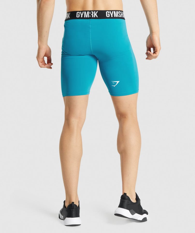Gymshark Element Baselayer Férfi Rövidnadrág Türkiz | HU-P-381