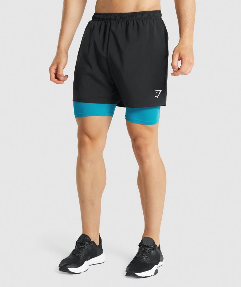 Gymshark Element Baselayer Férfi Rövidnadrág Türkiz | HU-P-381