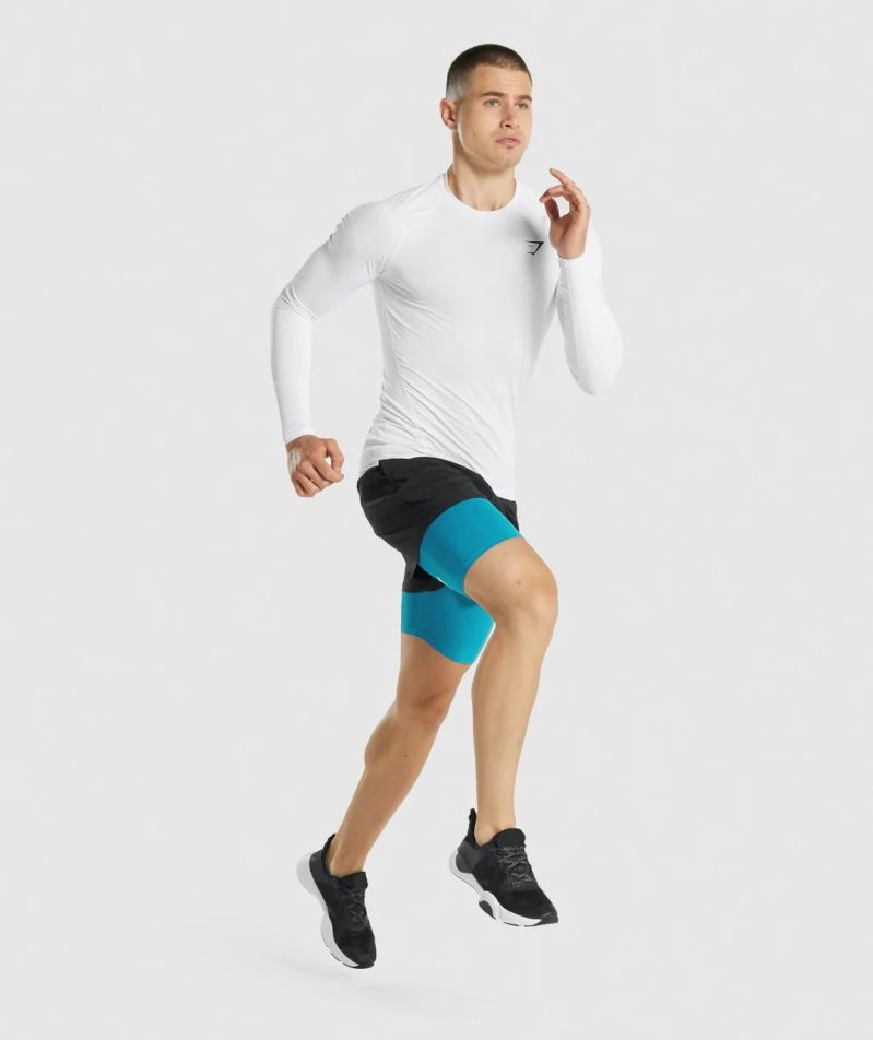 Gymshark Element Baselayer Férfi Rövidnadrág Türkiz | HU-P-381