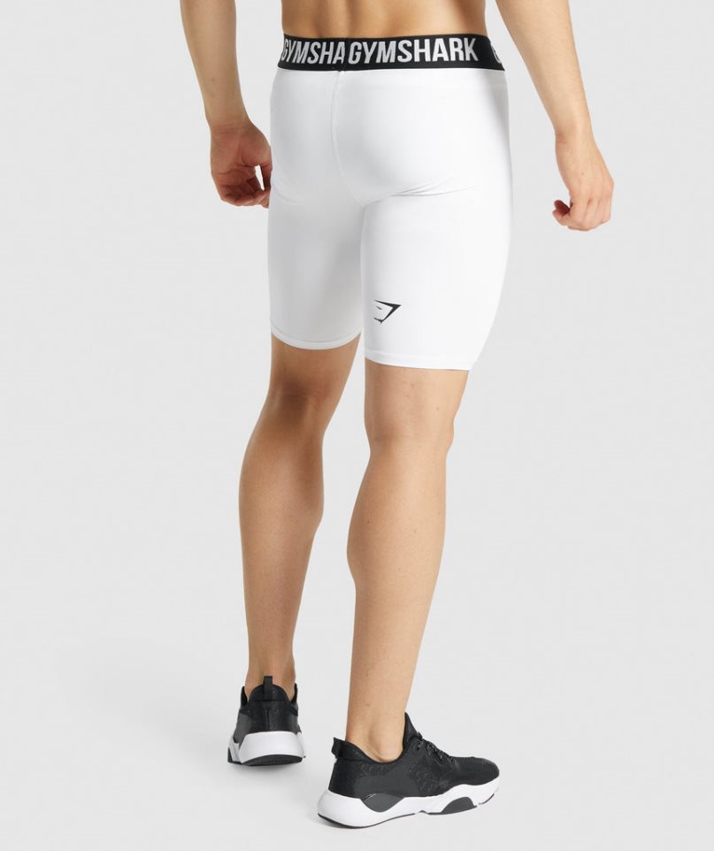 Gymshark Element Baselayer Férfi Rövidnadrág Fehér | HU-R-510