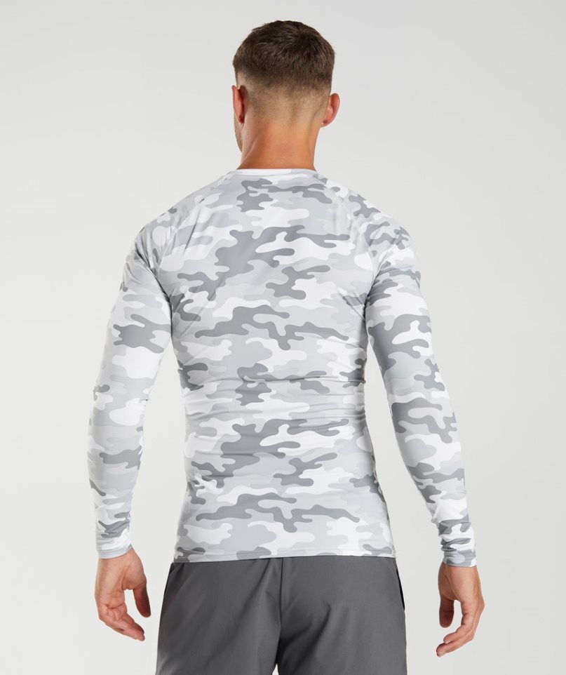 Gymshark Element Baselayer Long Sleeve Top Férfi Póló Camo | HU-P-902