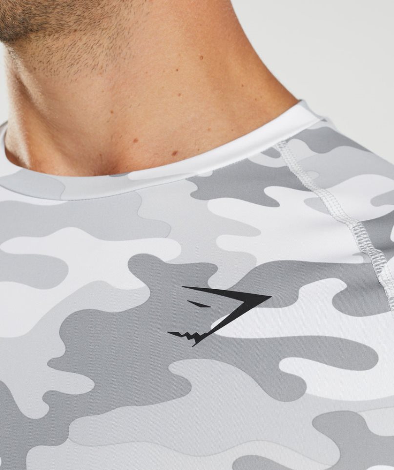 Gymshark Element Baselayer Long Sleeve Top Férfi Póló Camo | HU-P-902