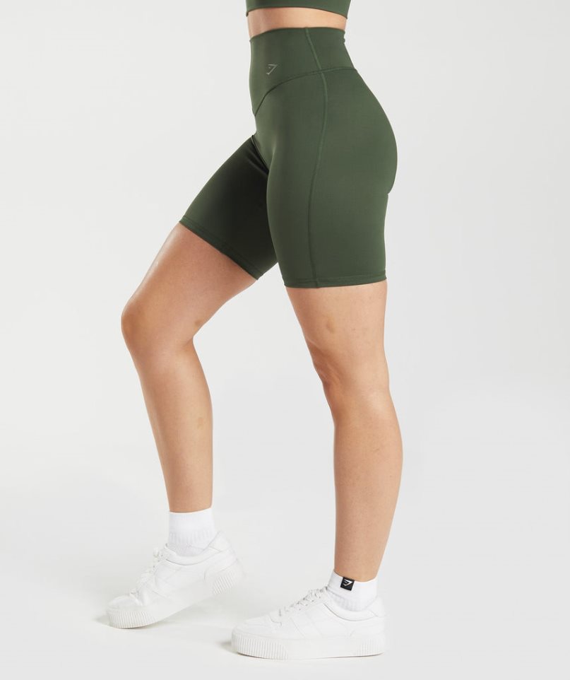 Gymshark Elevate Cycling Női Rövidnadrág Olivazöld | HU-I-069
