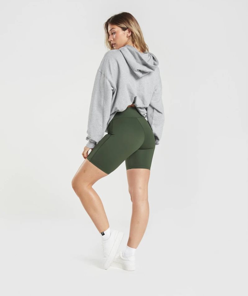 Gymshark Elevate Cycling Női Rövidnadrág Olivazöld | HU-I-069