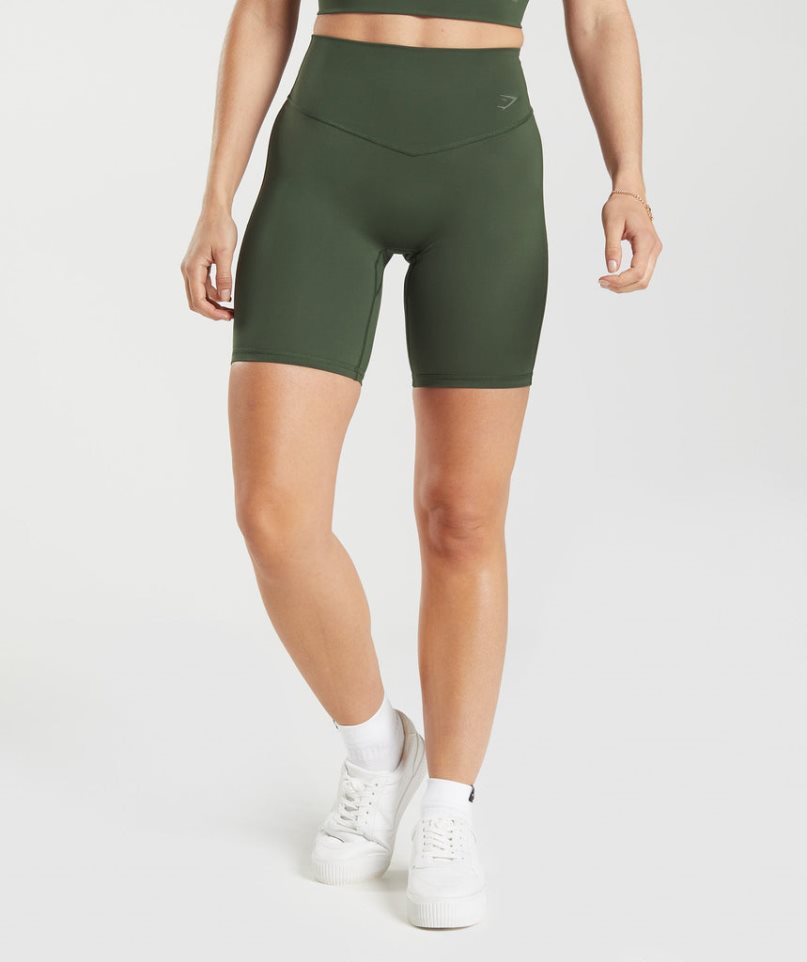 Gymshark Elevate Cycling Női Rövidnadrág Olivazöld | HU-I-069