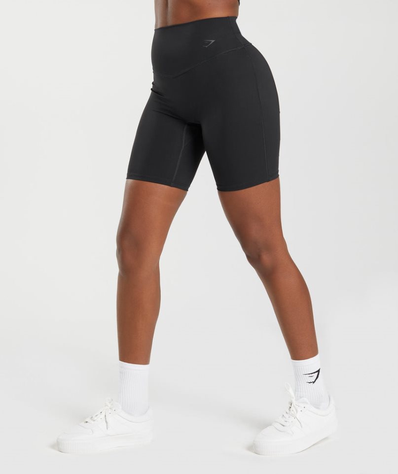 Gymshark Elevate Cycling Női Rövidnadrág Fekete | HU-O-706