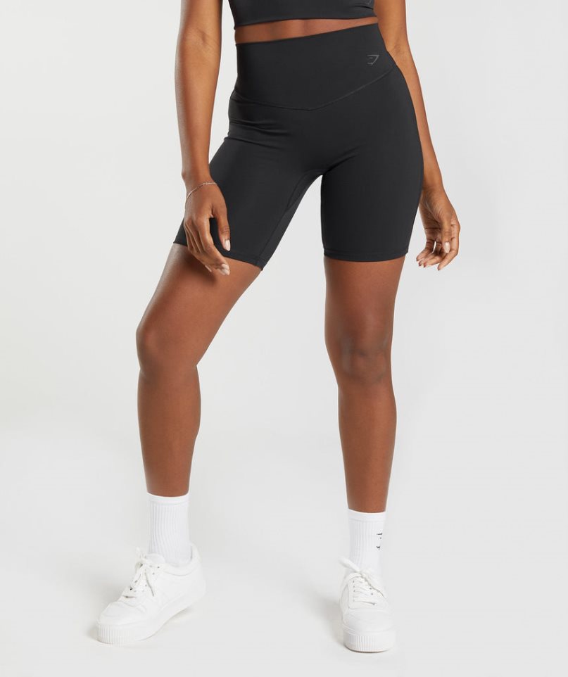 Gymshark Elevate Cycling Női Rövidnadrág Fekete | HU-O-706