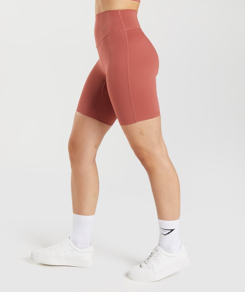 Gymshark Elevate Cycling Női Rövidnadrág Barna | HU-T-475