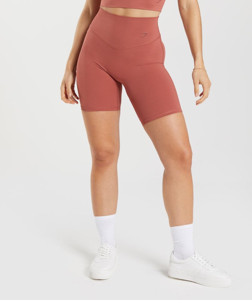 Gymshark Elevate Cycling Női Rövidnadrág Barna | HU-T-475