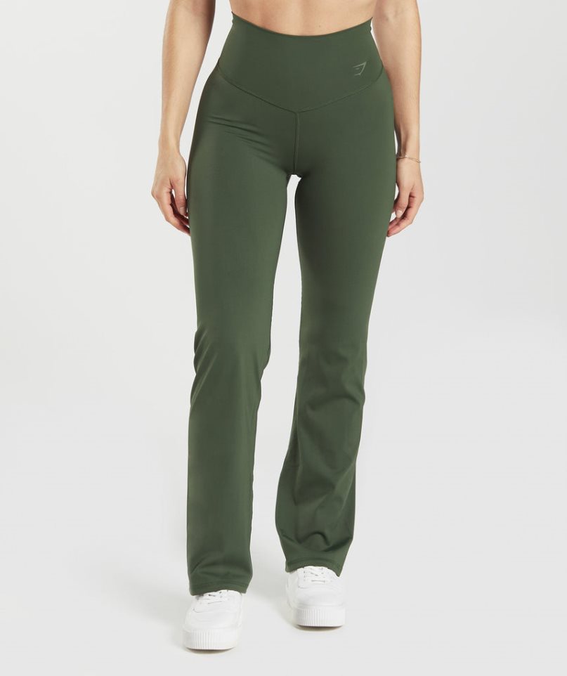 Gymshark Elevate Flared Női Leggings Olivazöld | HU-S-265