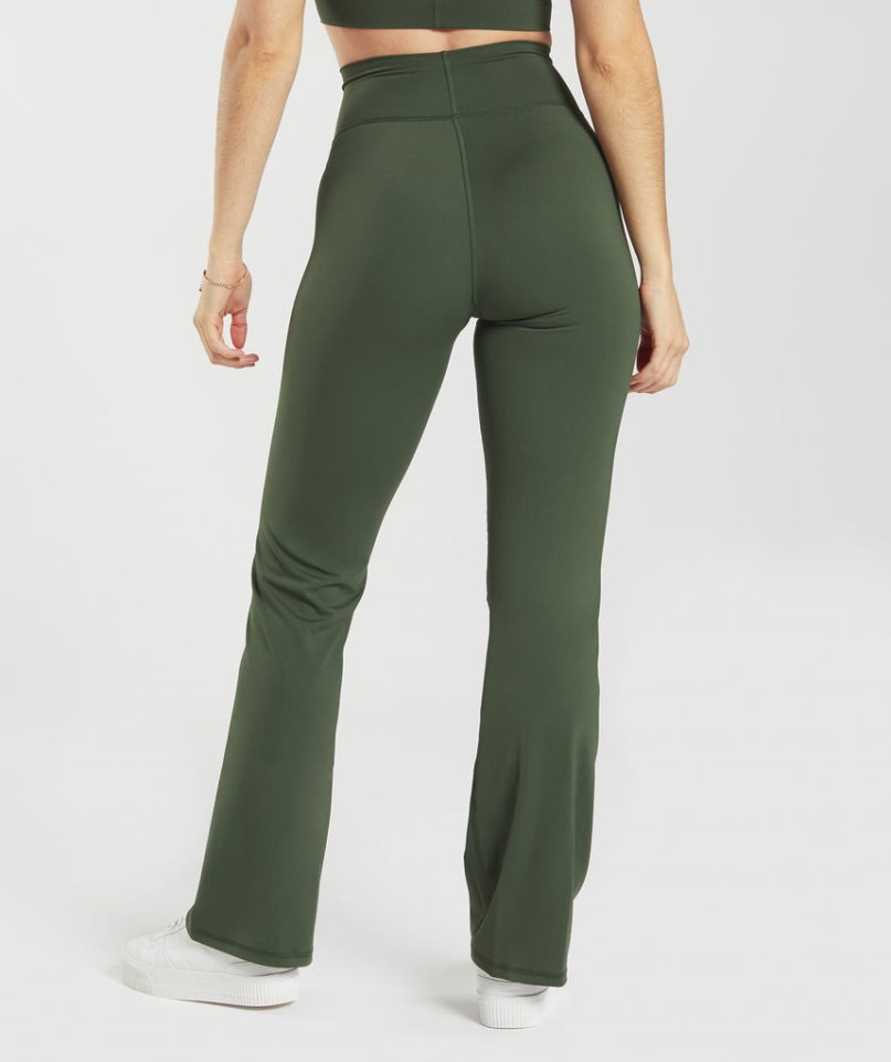 Gymshark Elevate Flared Női Leggings Olivazöld | HU-S-265