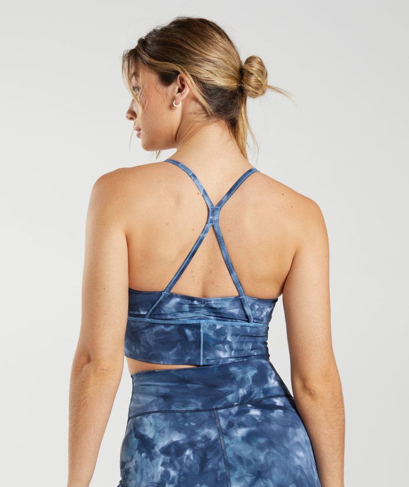 Gymshark Elevate Longline Női Sportmelltartó Kék | HU-C-437