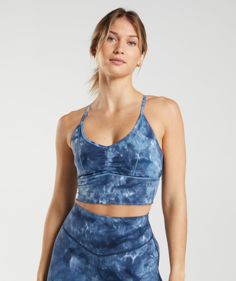 Gymshark Elevate Longline Női Sportmelltartó Kék | HU-C-437